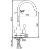 Смеситель для кухни с гибким изливом FRAP H69 F4396-5 сатин